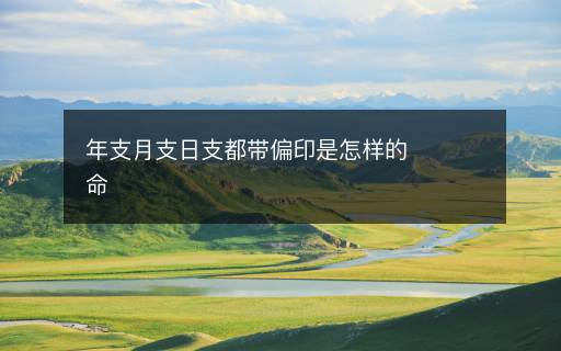 年支月支日支都帶偏印是怎樣的命