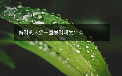 偏財(cái)?shù)娜藭?huì)一直發(fā)財(cái)嗎為什么