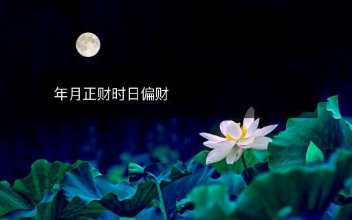 年月正財時日偏財