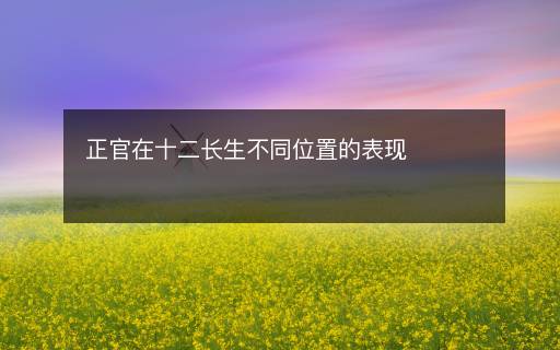 正官在十二長生不同位置的表現(xiàn)