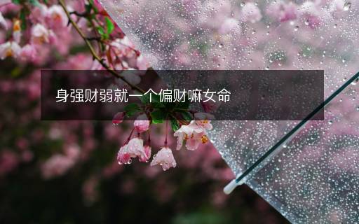 身強(qiáng)財(cái)弱就一個偏財(cái)嘛女命