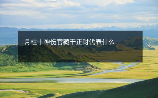 月柱十神傷官藏干正財(cái)代表什么