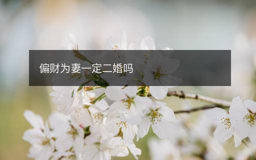 偏財(cái)為妻一定二婚嗎