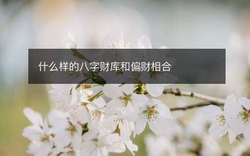 什么樣的八字財庫和偏財相合
