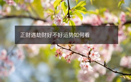 正財遇劫財好不好運勢如何看