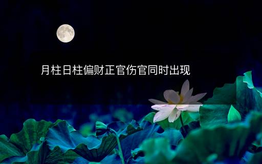 月柱日柱偏財正官傷官同時出現(xiàn)