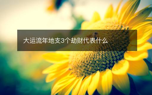 大運(yùn)流年地支3個(gè)劫財(cái)代表什么