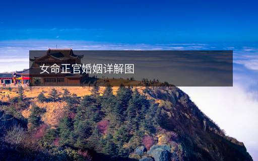 女命正官婚姻詳解圖