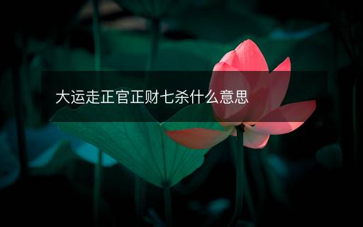 大運走正官正財七殺什么意思