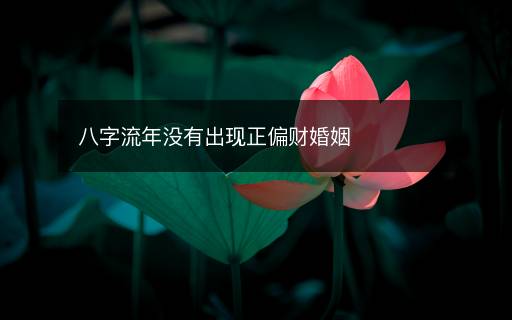 八字流年沒有出現(xiàn)正偏財婚姻