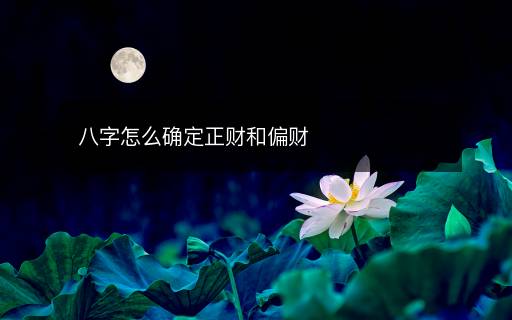 八字怎么確定正財和偏財