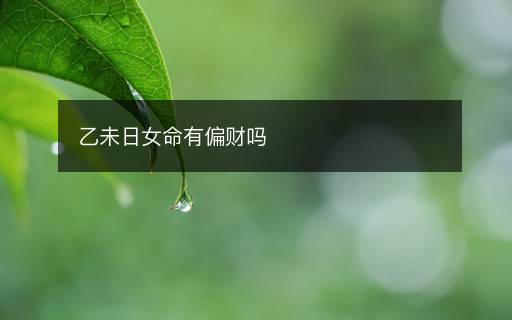 乙未日女命有偏財嗎