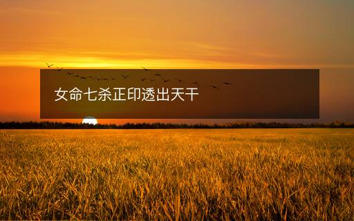 女命七殺正印透出天干