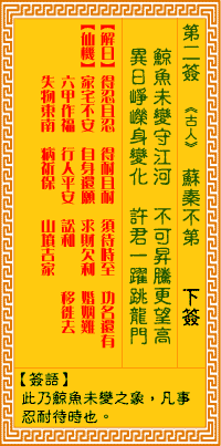 觀音靈簽第2簽