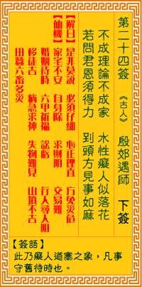 觀音靈簽第24簽