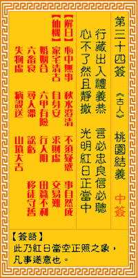觀音靈簽第34簽