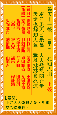 觀音靈簽第51簽