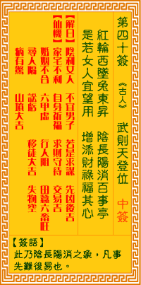 觀音靈簽第40簽