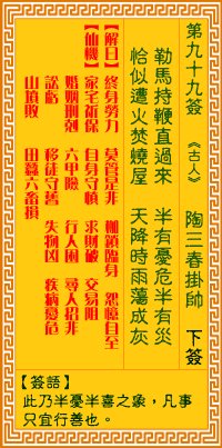 觀音靈簽第99簽
