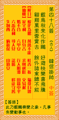 觀音靈簽第48簽