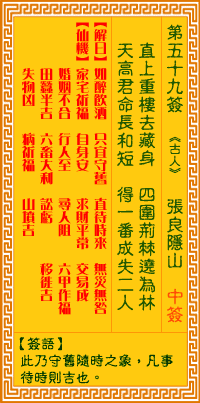 觀音靈簽第59簽