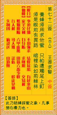 觀音靈簽第72簽