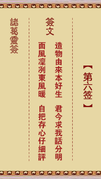 諸葛靈簽第6簽