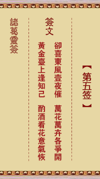 諸葛靈簽第5簽
