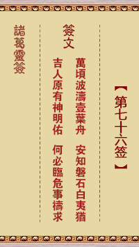 諸葛靈簽第76簽