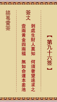 諸葛靈簽第96簽
