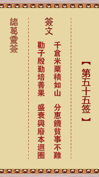 諸葛靈簽第55簽