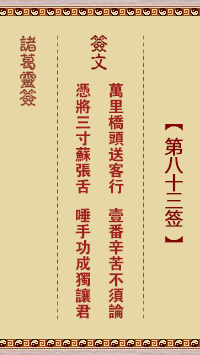 諸葛靈簽第83簽
