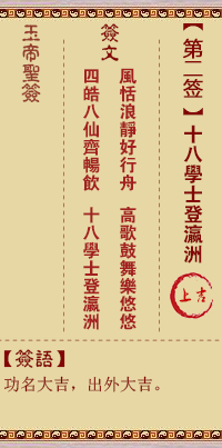 玉帝靈簽第2簽