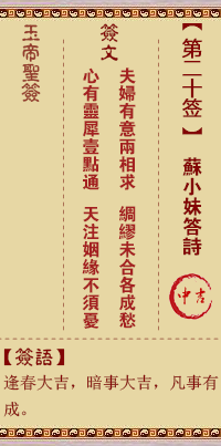 玉帝靈簽第20簽